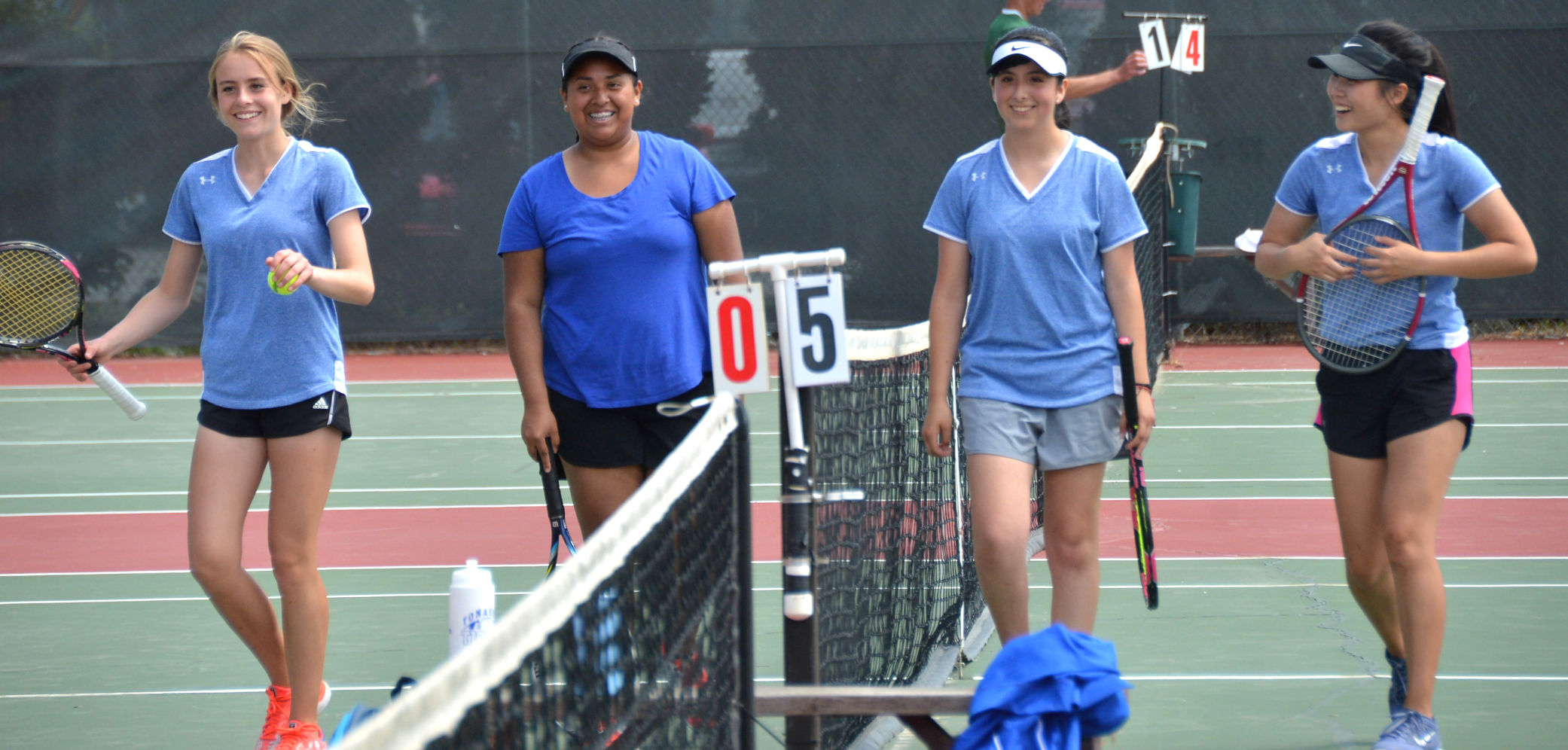 Girls doubles players